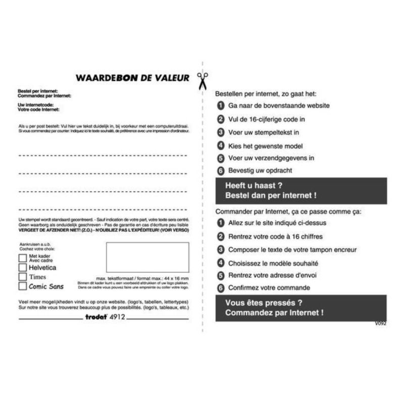 Trodat Waardebon 4912 - 8712938001234