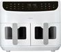 MEDION Friteuse à air chaud P20 XXL Twin, 2600 W, 2 paniers de 4,35 litres, 9 programmes, blanc