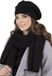 Vivisence Dames Winter Baret En Sjaal Set - Wolmix Met Acryl Viscose Wol En Elastaan Met Bloemapplicatie En Comfortabele Pasvorm - Zwart