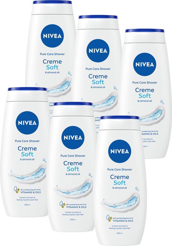 NIVEA Crème Soft Douchecrème - Body Wash - 6 x 250ml - Voordeelverpakking