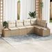 vidaXL Banc de jardin avec coussin 5 pcs Beige Poly rotin