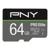 PNY Pro Elite - Micro SD geheugenkaart 64GB - Class 10 - 100MB/s + Adapter