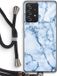 Case Company® - Samsung Galaxy A52s 5G Case with Cord - Blue Marble - Black Cord - Full Protection