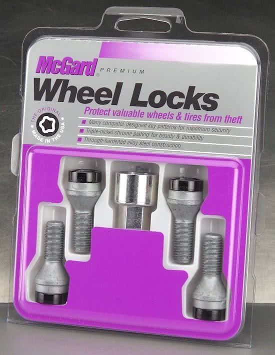 McGard Slotbouten Conisch 14x1.5 - 27.3 mm - kop 17 Zwart 27222SUB