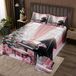 Literie avec branches de pin, rose, 220x240 cm, polyester