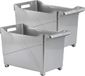 Plasticforte boîte de rangement - Set de 2x pièces - argent - 45 x 24 cm - plastique - à roulettes