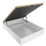 Homey Opklapbaar bedframe met grote capaciteit, met ademend deksel, afgeronde hoeken, hout, wit, 105 x 190 cm