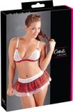 Cottelli Collection Schoolmeisje Lingerie Set M Wit/Rood