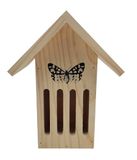 Dehner Natura Premium vlinderhuis Runa, insectenhotel, weerbestendig, insectenhuis/wilde vogel, nestkast voor vlinders, ca. 17 x 23 x 12 cm, van FSC-gecertificeerd grenenhout, bruin