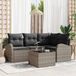 Prolenta Maison Exclusive - Tuinset met 5 delen, grijze polyrotan loungeset