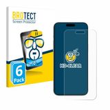 BROTECT Screenprotector voor Apple iPhone 16 Pro - Folie Beschermfolie transparant 6 Stuks