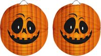 Merkloos / Sans marque Bol Halloween Ronde pompoen lampion - 6x - 22 cm - trick or treat - versiering