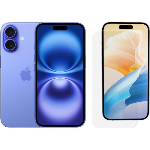 Apple iPhone 16 128GB Blauw + BlueBuilt Screenprotector Glas