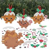 Baker Ross FN639 Kerstpudding Mix & Match decoratiesets – set van 8, kerstknutselsets voor kinderen om traditionele kerstpuddingversieringen te maken