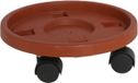 Gerimport Planten trolley - multiroller - rond - bruin - 26 cm - trolley voor kamerplanten