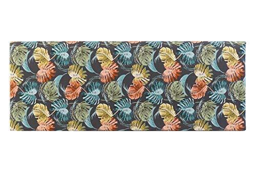 DRW hoofdeinde van polyester met bladeren en hout, verschillende kleuren, 160 x 10 x 60 cm