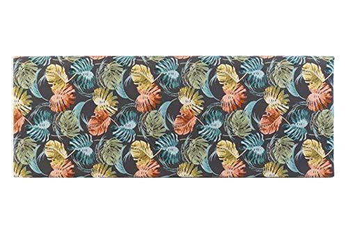 DRW hoofdeinde van polyester met bladeren en hout, verschillende kleuren, 160 x 10 x 60 cm
