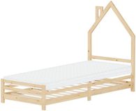 ML-Design Kinderbed huis 90x200 cm naturel met matras