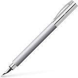 Faber-Castell 148390 - Vulpen AMBITION roestvrij staal, penbreedte M, met hoogwaardige geschenkverpakking