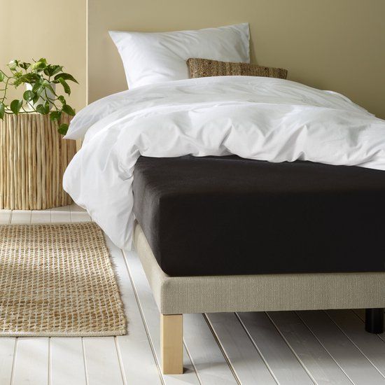 Moodit Hoeslaken Alina Black - 180 x 200 cm - Katoen Jersey