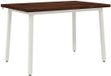 vidaXL Eettafel Massief Acaciahout Donkerbruin en Wit 120 x 80 x 75 cm