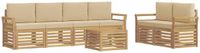vidaXL - Acacia Hout Bartafel Wit en Beige Polyester