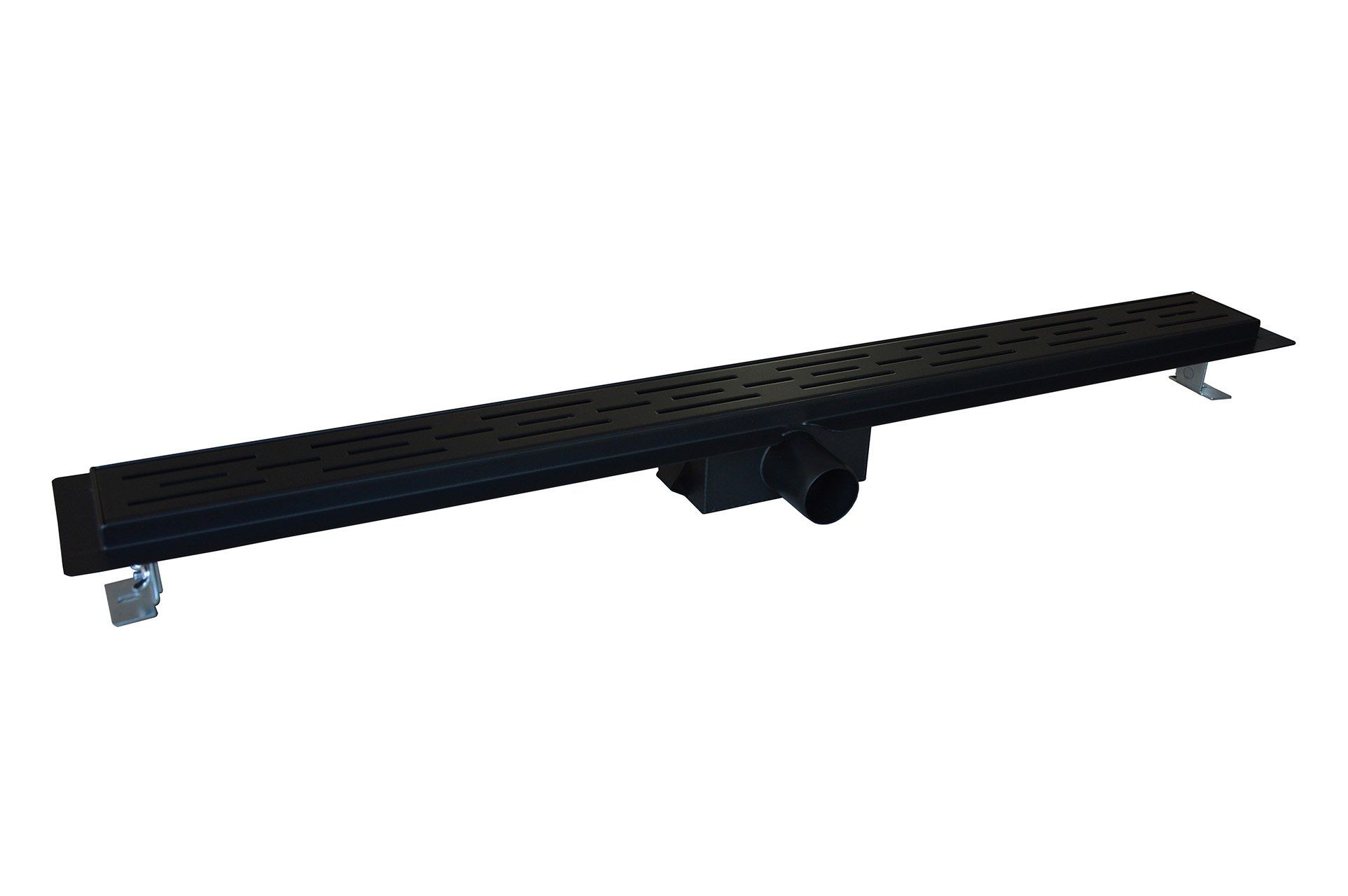 Wiesbaden Douchegoot RVS Zwart 100x7cm met Flens + Kunststof Sifon + Filter