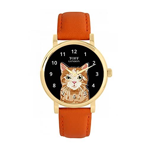 Toff London Ginger Tabby Cat-horloge