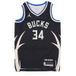 Nike Men's NBA Statement Edition 22 Dri-fit Swingman Jersey No 34 Giannis Antetokounmpo Milbuc Black