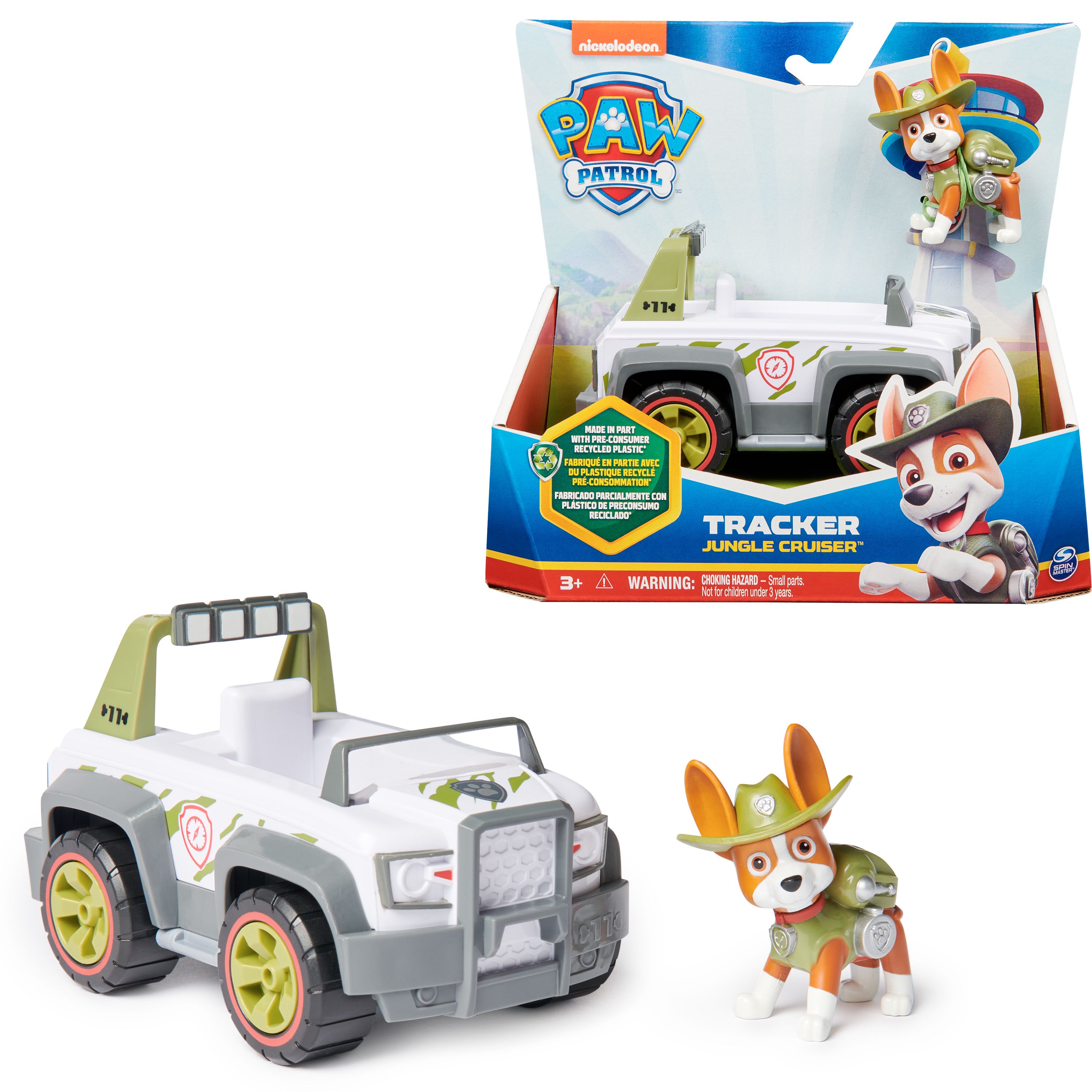 PAW Patrol Tracker's Jungle Cruiser - Speelgoedauto met Figuur - Duurzaam Speelgoed