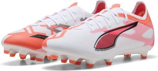 PUMA ULTRA 5 MATCH FG/AG Unisex Sportschoenen - PUMA White-PUMA Black-Glowing Red