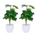Relaxdays Monstera Kunstplanten in pot, 33 x 20 cm, groen/wit, 2 stuks