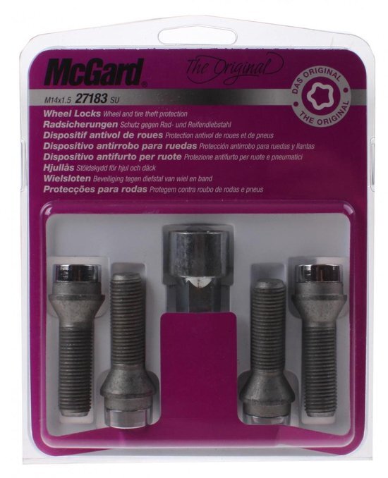 McGard Slotboutenset M14x1.50 - Konisch - Lengte 40mm (17mm Kop