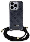 GUESS, Backcover Geschikt voor Apple iPhone 16 met bedrukte schouderriem IML 4G, Zwart