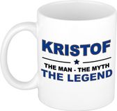 Bellatio Decorations naam cadeau mok - Kristof - man myth legend - koffiemok - 300 ml - collega - vaderdag