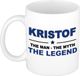 Bellatio Decorations naam cadeau mok - Kristof - man myth legend - koffiemok - 300 ml - collega - vaderdag