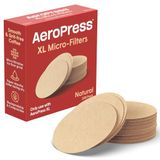 AeroPress XL Natuurlijke papieren microfilters - Ronde vervangende koffiefilters, ongebleekt, composteerbare papieren filters, geschikt voor AeroPress XL koffiemakers, 200 stuks