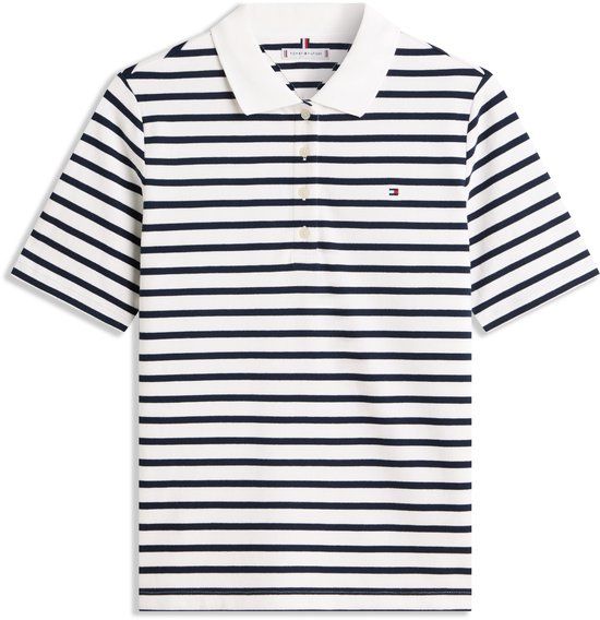 Tommy Hilfiger 1985 Regular Polo Dames - Maat S - Blauw/Wit