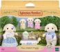 Sylvanian Families 5735, Famille Lapin, 5 figurines, avec landau et fleurs interchangeables