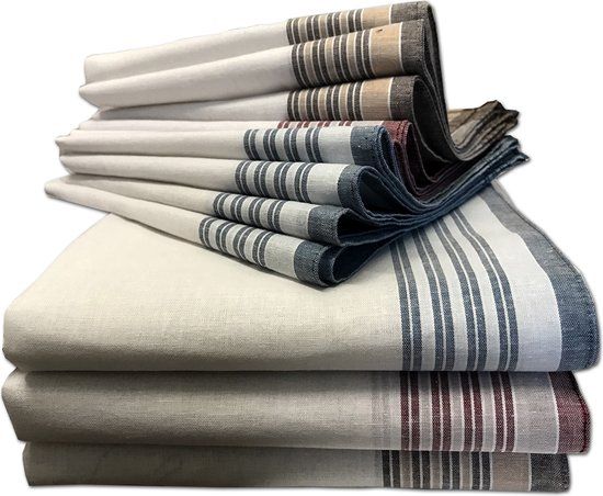 JEMIDI Zakdoeken Heren - 12 stuks - 100% Katoen - 40x40 cm - Herbruikbaar