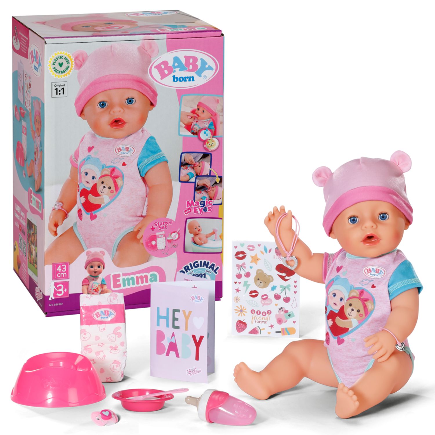 Zapf BABY born Emma (43 cm) - Babypop - Meerkleurig