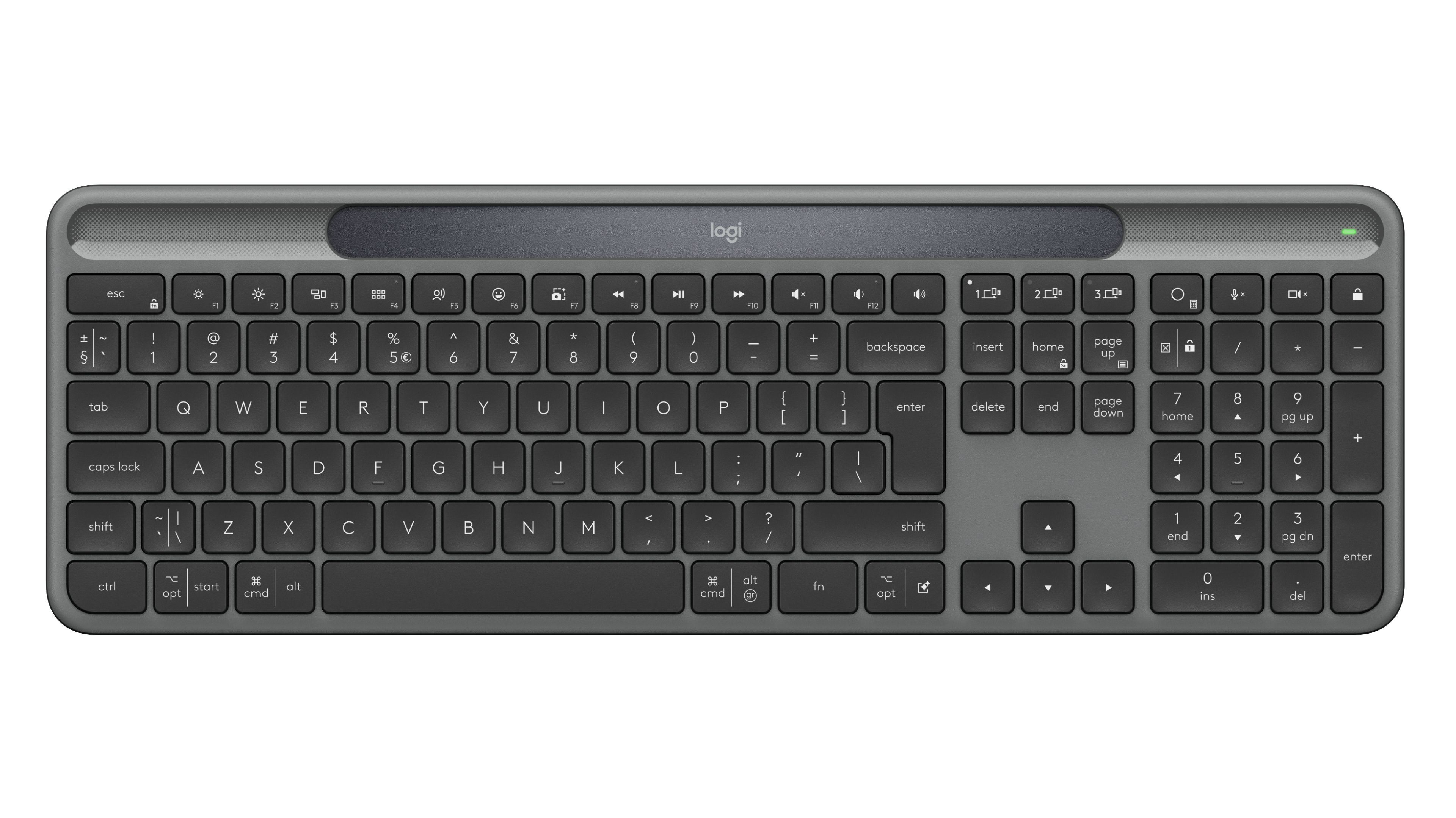 Logitech Signature Slim Solar+ K980 - Draadloos Toetsenbord - QWERTY ANSI - Graphite