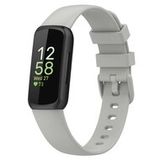 By Qubix Qubix - Compatible Fitbit bandje - Geschikt voor Fitbit Inspire 3 - Sportbandje met gesp - Maat: Large - Grijs