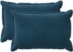 vidaXL Housse de coussin 2 pcs Bois Bleu 40 x 60 cm Velours