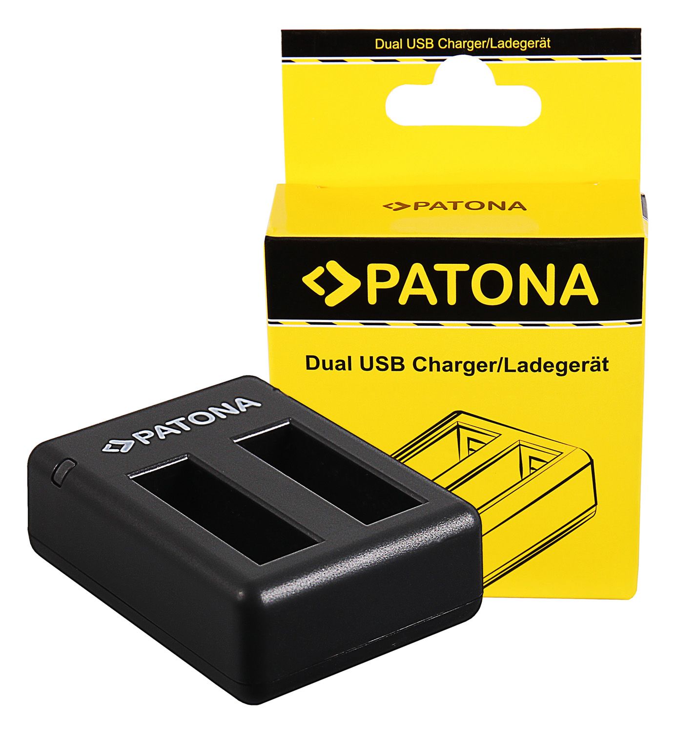 PATONA Dual USB Charger for Insta360 ONE X - Black - Includes Cable