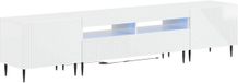 vidaXL 3-delige LED TV-kast Hoogglans Wit Bewerkt hout