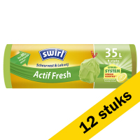 Swirl Aanbieding: 12x Swirl vuilniszakken scheurvast & lekvrij ActifFresh 35 liter (9 stuks)