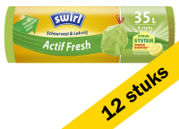 Swirl Aanbieding: 12x Swirl vuilniszakken scheurvast & lekvrij ActifFresh 35 liter (9 stuks)
