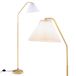 COSTWAY Vloerlamp, 168 cm, staande lamp met E27 fitting, booglamp met verstelbare lampenkap en voetpedaal, leeslamp, goudkleurig