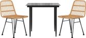 vidaXL Ensemble de jardin 3 pièces poly rotin Marron